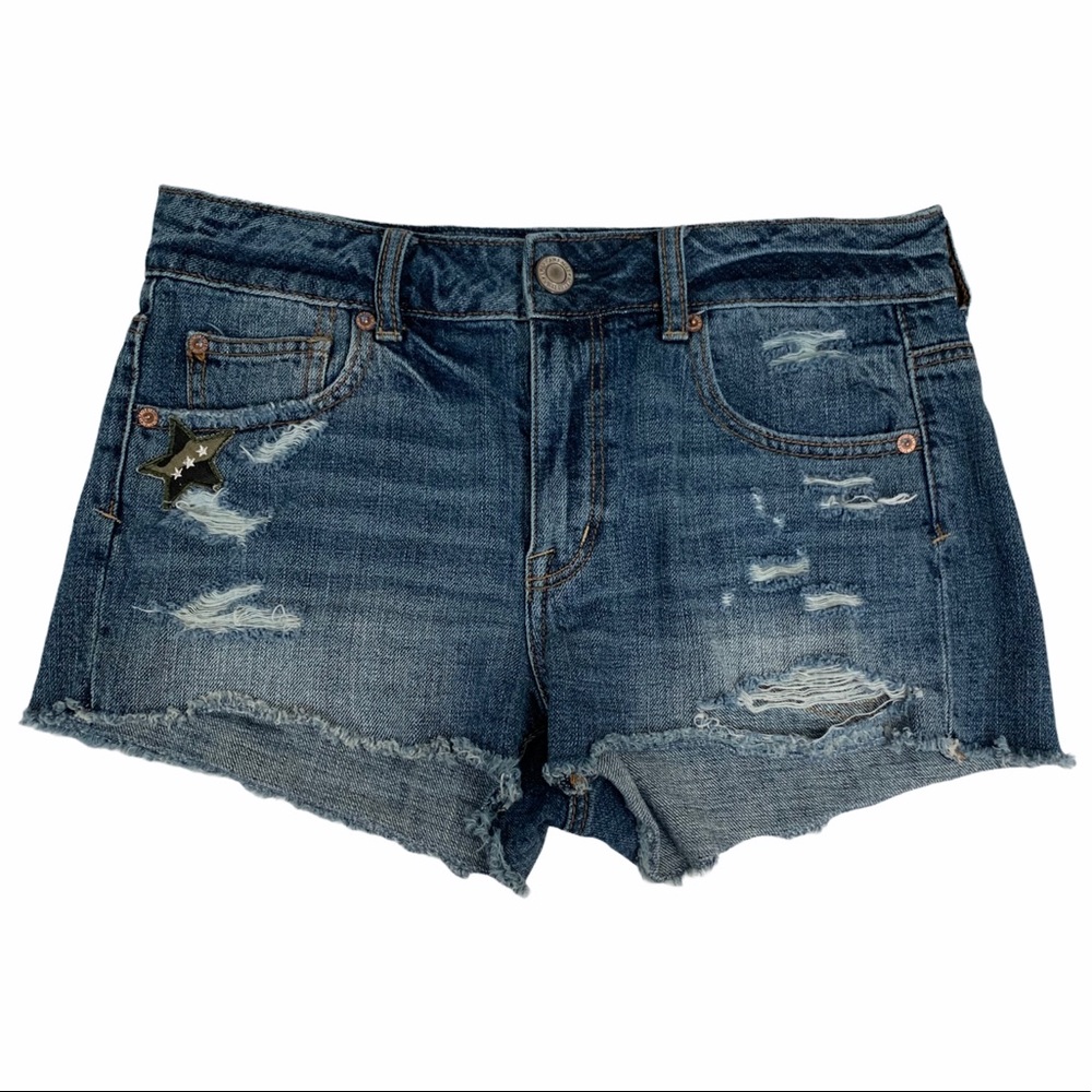 AMERICAN EAGLE OUTFITTERS Distressed Denim New York Jean Shorts 4
